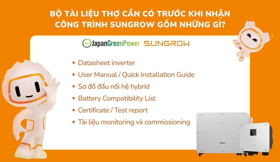 Bộ tài liệu Sungrow thợ cần có trước khi nhận công trình