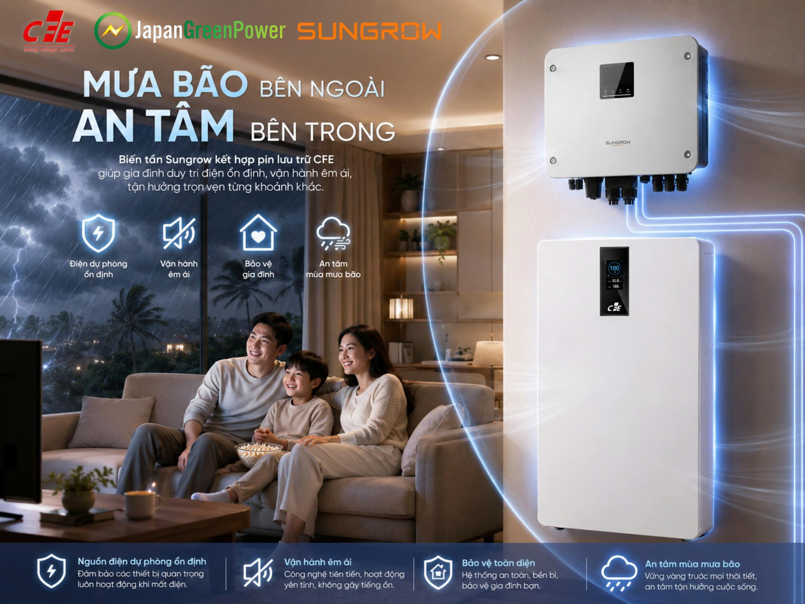 Sungrow MGRL series có phù hợp mùa mưa bão?